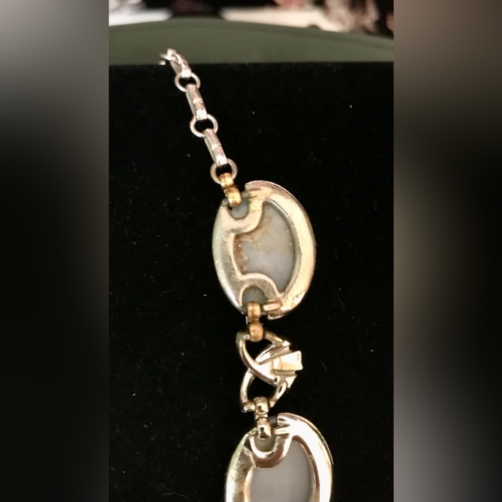 Vintage Coro Powder Blue And Silver Tone Hook Closure Choker Necklace 16.5” - Picture 11 of 11